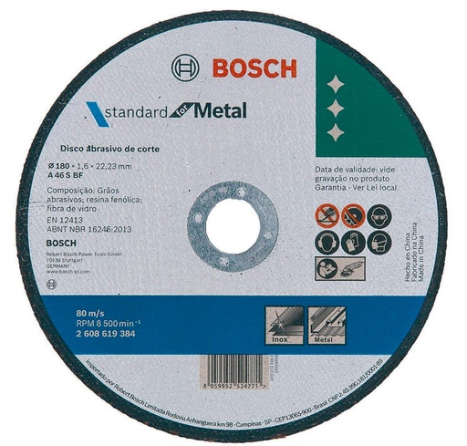 DISCO DE CORTE STANDAR 7" 1.6MM BOSCH